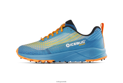 Icebug Shoes Australia P42B76 Men | Icebug NewRun BUGrip Mist Blue/Orange